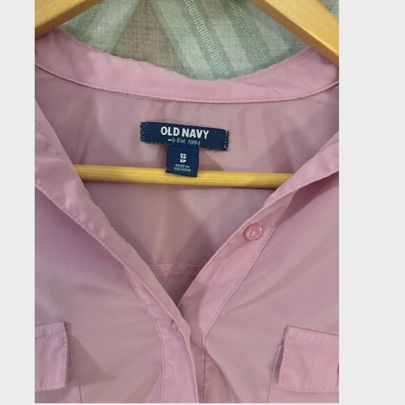 Lavander Mid Button Down Blouse with Cuffed Sleeves- Old Navy - Picture 5 of 5